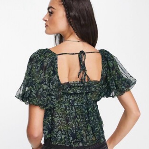 Free People Penelope Mesh cropped Top Size XL - Picture 2 of 6